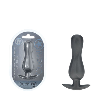 OUCH! Curvy Anal Plug - Gun Metal Grey 11.7 cm Butt Plug