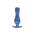 OUCH! Curvy Anal Plug - Metallic Blue - Metallic Blue 11.7 cm Butt Plug - Image 2