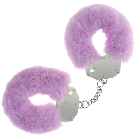 OUCH! Heavy-Duty Fluffy Cuffs - Lavender - Lavender Fluffy Restraints - Image 1