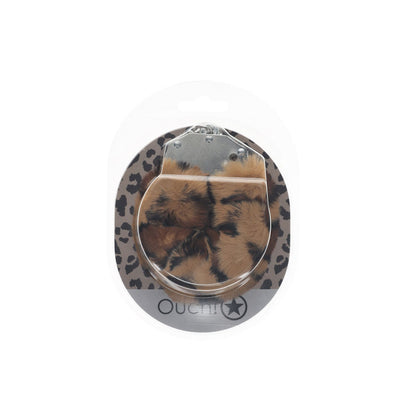 OUCH! Heavy-Duty Fluffy Cuffs - Leopard Fluffy Restraints