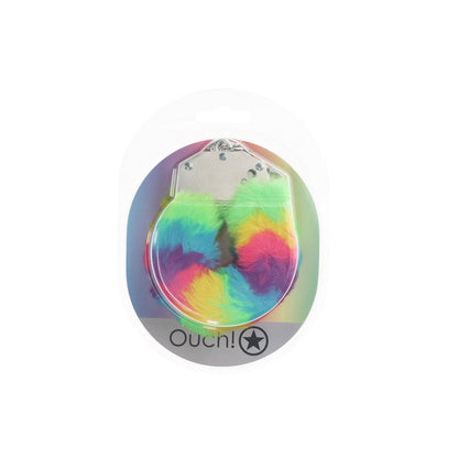OUCH! Heavy-Duty Fluffy Cuffs - Multicolour 1 - Multicoloured Fluffy