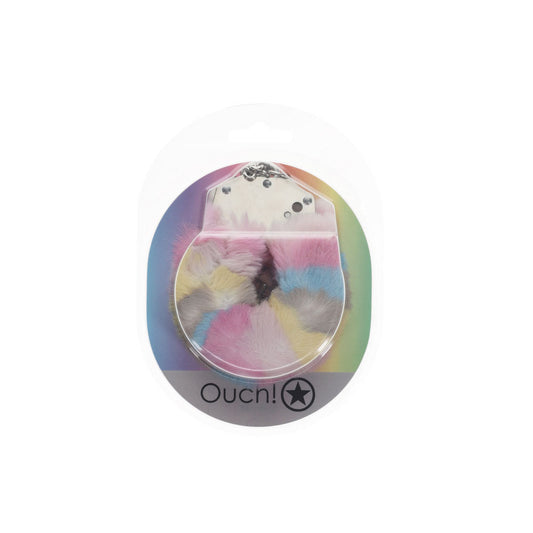 OUCH! Heavy-Duty Fluffy Cuffs - Multicolour 2 - Multicoloured Fluffy