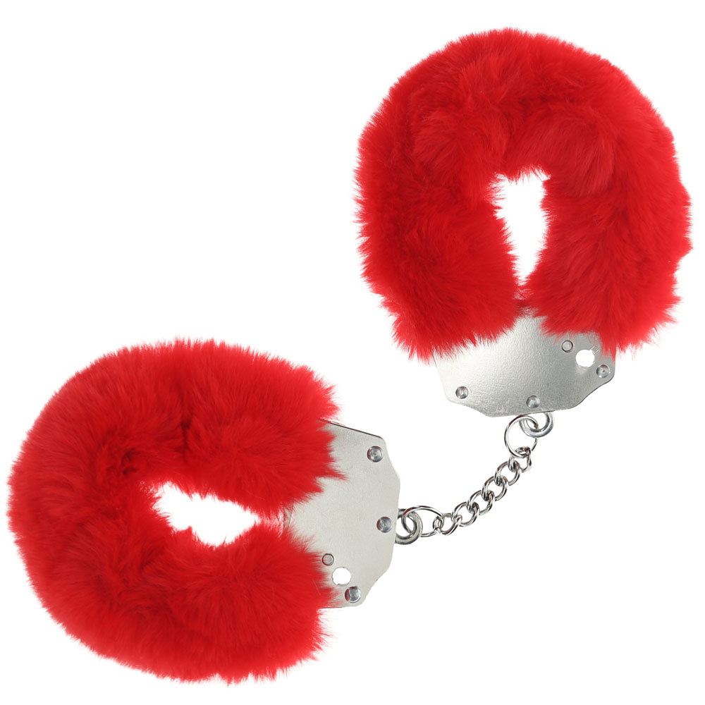 OUCH! Heavy-Duty Fluffy Cuffs Fluffy Restraints - Red