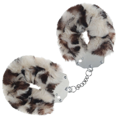 OUCH! Heavy-Duty Fluffy Cuffs - Snow Leopard Fluffy Restraints