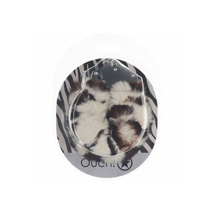 OUCH! Heavy-Duty Fluffy Cuffs - Snow Leopard Fluffy Restraints