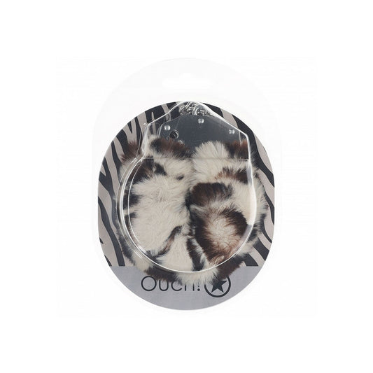 OUCH! Heavy-Duty Fluffy Cuffs - Snow Leopard Fluffy Restraints