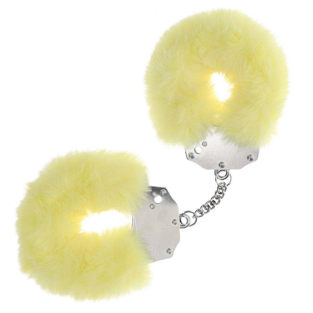 OUCH! Heavy-Duty Fluffy Cuffs Fluffy Restraints - Yellow