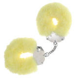 OUCH! Heavy-Duty Fluffy Cuffs - Yellow - Yellow Fluffy Restraints - Image 1