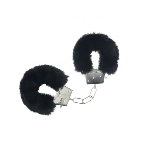 OUCH! Classic Fluffy Cuffs - Black - Black Fluffy Restraints - Image 1