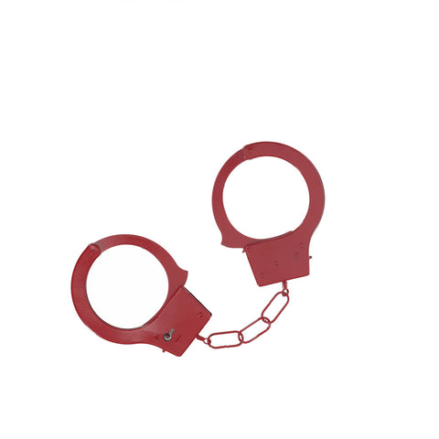 OUCH! Classic Metal Cuffs - Red - Red Restraints - Image 1