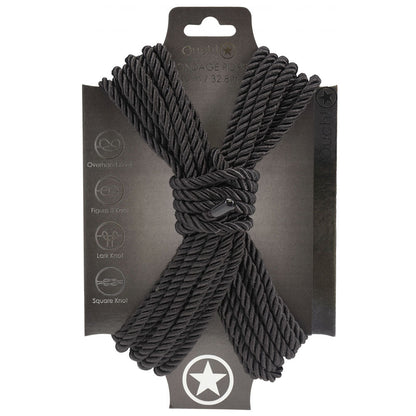 OUCH! Bondage Rope - 10 M Nylon Bondage Rope - 10 metre Length - Black