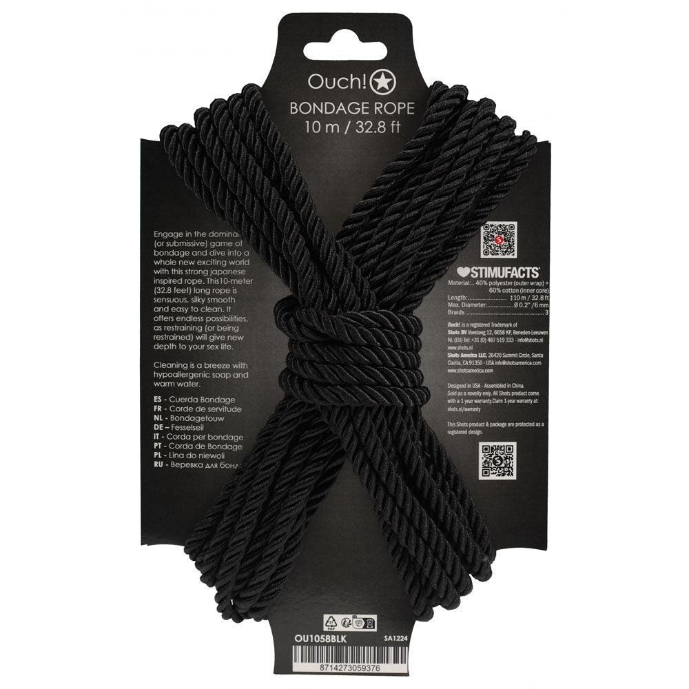 OUCH! Bondage Rope - 10 M Nylon Bondage Rope - 10 metre Length