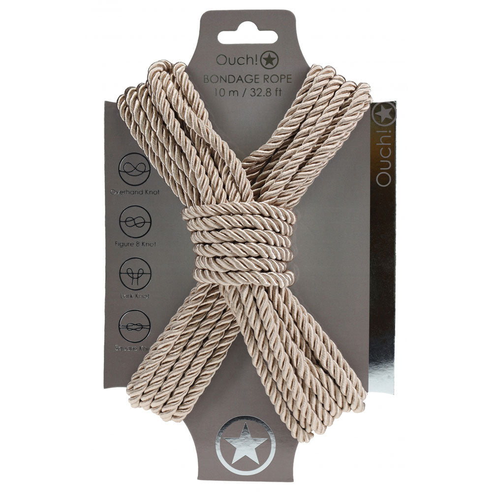 OUCH! Bondage Rope - 10 M Nylon Bondage Rope - 10 metre Length - Gold
