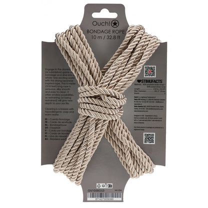 OUCH! Bondage Rope - 10 M - Gold Nylon Bondage Rope - 10 metre Length