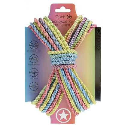 OUCH! Bondage Rope - 10 M - Multicolour 1 - Multicoloured Nylon