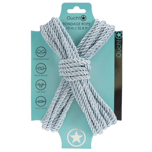 OUCH! Bondage Rope - 10 M - Powder Blue Nylon Bondage Rope - 10 metre