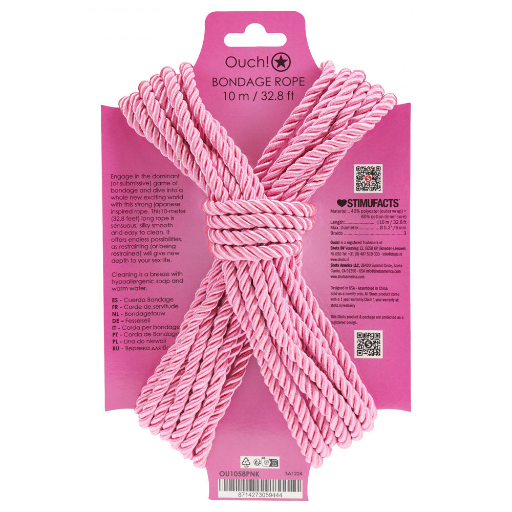 OUCH! Bondage Rope - 10 M Nylon Bondage Rope - 10 metre Length