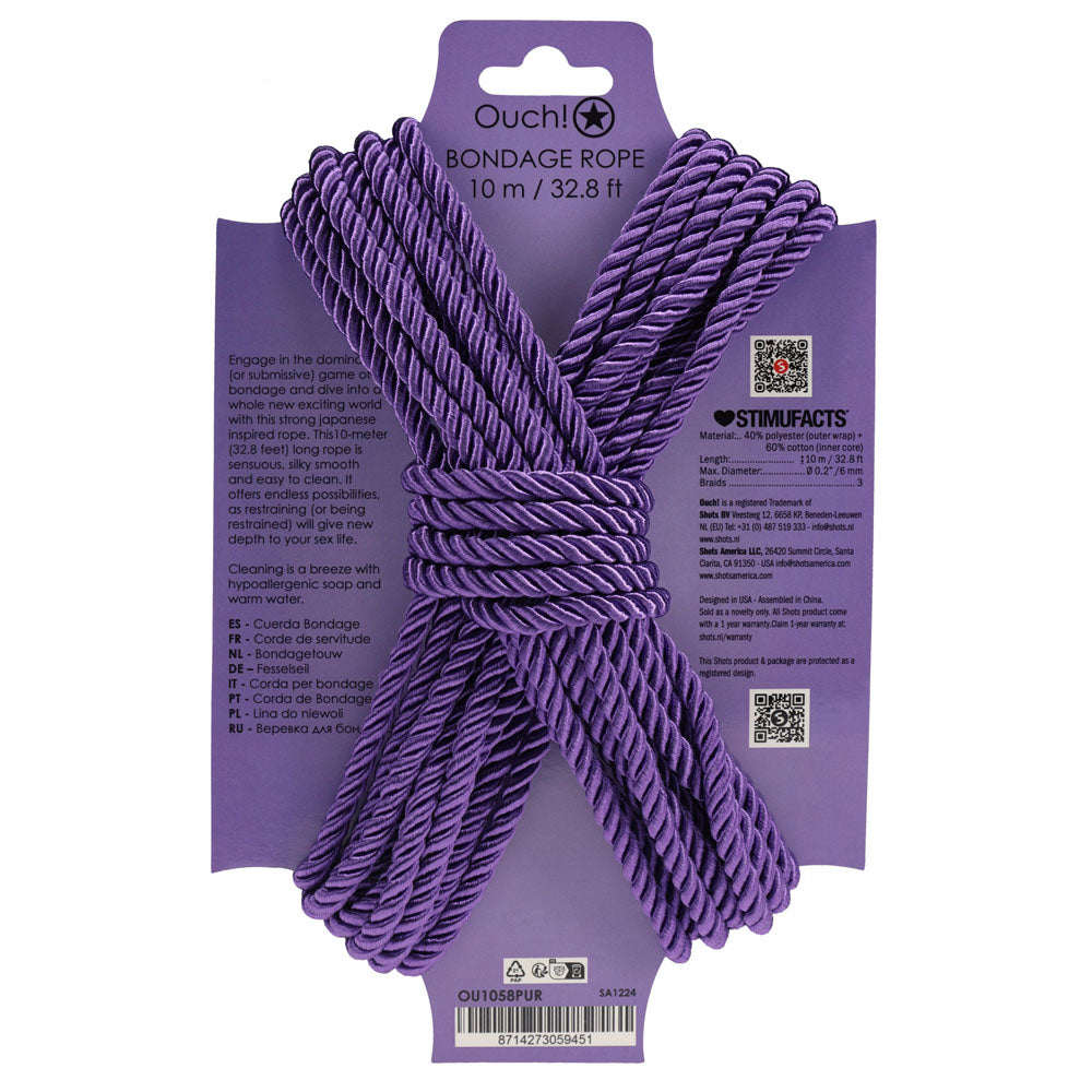 OUCH! Bondage Rope - 10 M Nylon Bondage Rope - 10 metre Length