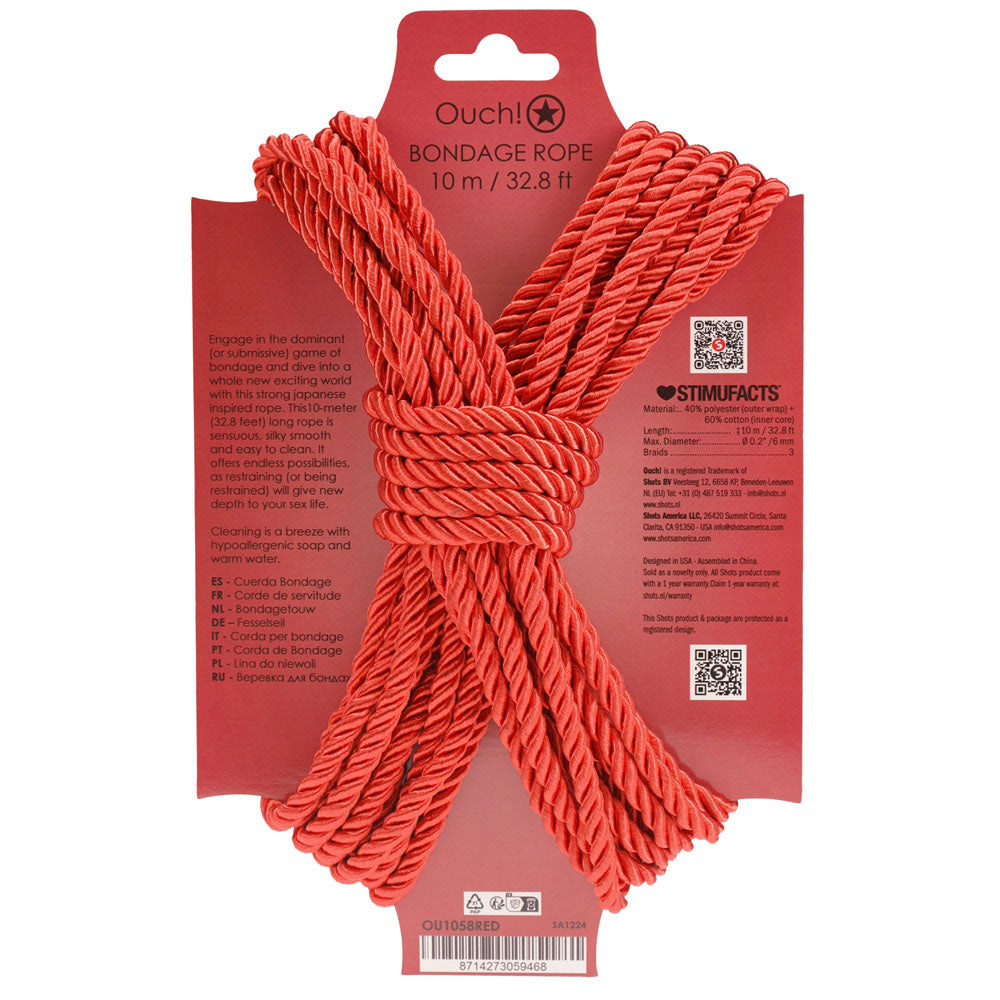 OUCH! Bondage Rope - 10 M Nylon Bondage Rope - 10 metre Length