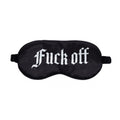 OUCH! Satin Mask - Fuck Off - Black Printed Eye Mask
