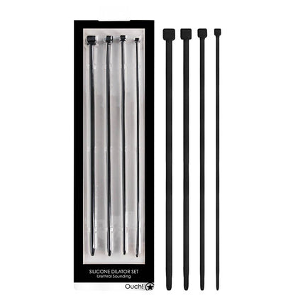 OUCH! Urethral Sounding Dilator Set - Black Silicone Urethral Sound Set