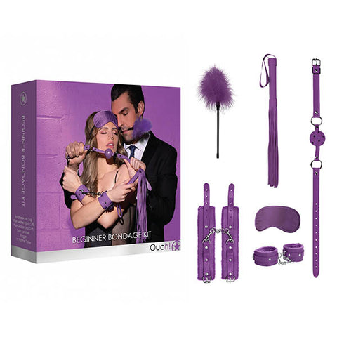Ouch! Beginners Bondage Kit - Purple - 5 Piece Set - Image 1