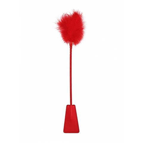 Ouch! Crop With Feather - Red Whip - Image 1