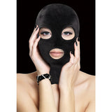Ouch! Velvet & Velcro Mask with Eye and Mouth Opening - Black Hood - Image 2