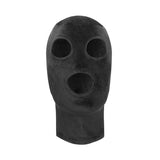 Ouch! Velvet & Velcro Mask with Eye and Mouth Opening - Black Hood - Image 3