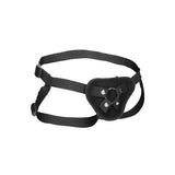 OUCH! Velvet & Velcro Adjustable Harness with O-Ring - Black Strap-On Harness (No Probe Included) - Image 3