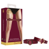 OUCH! Halo - Thigh Cuffs - Burgundy Leg Restraints - Image 1