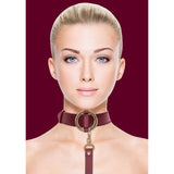 OUCH! Halo - Collar With Leash - Burgundy Restraint - Image 2
