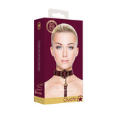 OUCH! Halo - Collar With Leash - Burgundy Restraint - Image 4