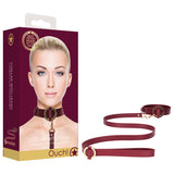 OUCH! Halo - Collar With Leash - Burgundy Restraint - Image 1