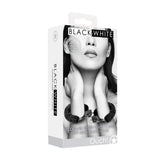 OUCH! Black & White Beginner's Furry Hand Cuffs - Black Restraints - Image 1