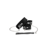 OUCH! BW Velcro Collar With Leash And Hand Cuffs - Black Restraints - Image 5