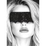 OUCH! Black & White Lace Mask With Elastic Straps - Black Eye Restraint - Image 2