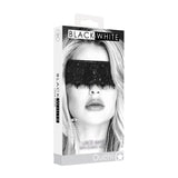 OUCH! Black & White Lace Mask With Elastic Straps - Black Eye Restraint - Image 1