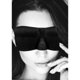 OUCH! Black & White Satin Curvy Eye Mask - Black Eye Restraint - Image 2