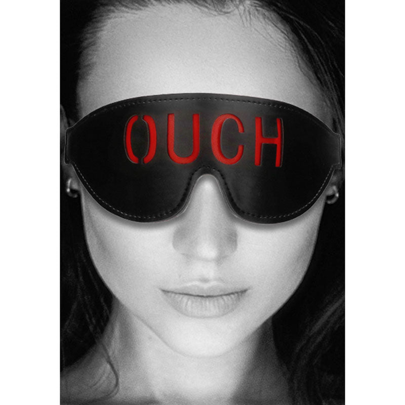 OUCH! Black & White Bonded Leather Eye-Mask ''Ouch'' - Black Eye
