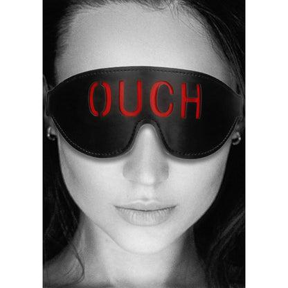 OUCH! Black & White Bonded Leather Eye-Mask ''Ouch'' - Black Eye