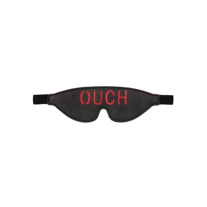 OUCH! Black & White Bonded Leather Eye-Mask ''Ouch'' - Black Eye