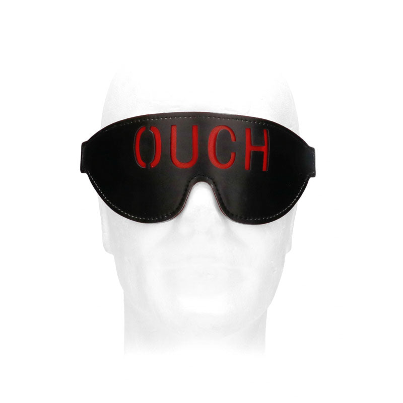 OUCH! Black & White Bonded Leather Eye-Mask ''Ouch'' - Black Eye