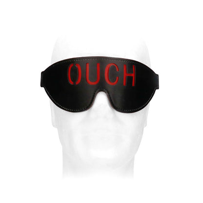 OUCH! Black & White Bonded Leather Eye-Mask ''Ouch'' - Black Eye