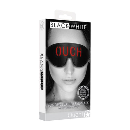 OUCH! Black & White Bonded Leather Eye-Mask ''Ouch'' - Black Eye