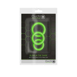 OUCH! Glow In The Dark Cock Ring Set - Glow in Dark Cock Rings - Set of 3 Sizes - Image 3