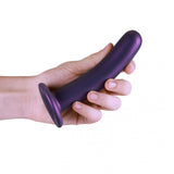 OUCH! Smooth Silicone G-Spot Dildo - 6'' / 14.5 cm - Metallic Purple 14.5 cm Dildo - Image 2