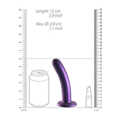 OUCH! Smooth Silicone G-Spot Dildo - 6'' / - Metallic Purple Dildo