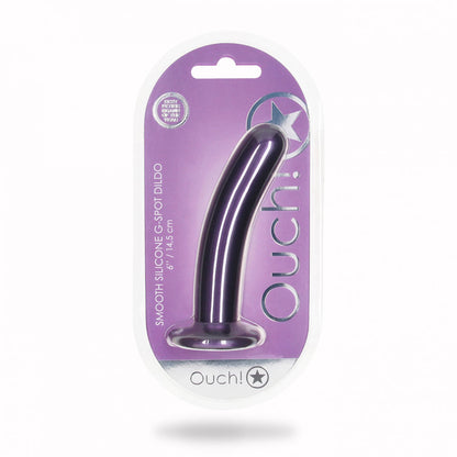 OUCH! Smooth Silicone G-Spot Dildo - 6'' / - Metallic Purple Dildo