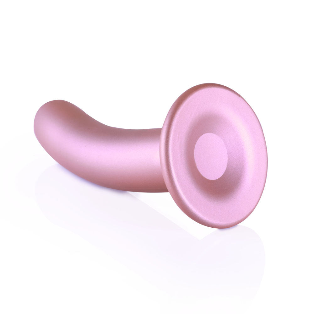 OUCH! Smooth Silicone G-Spot Dildo - 6'' / - Rose Gold Dildo
